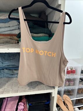 Aerie Beige "Top Notch" Scoop Tank Top Open Back Size Large